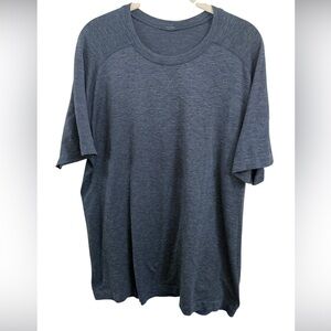 Lululemon Metal Vent Tech Shirt Blue Green Striped Short Sleeve Mesh Tee Sz(XL)